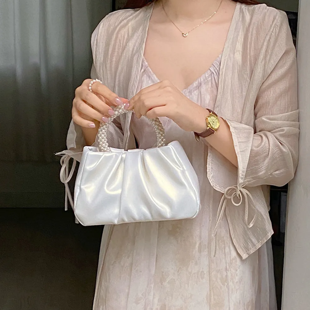 1 Stück Perlen Perlen runder Griff für Frauen Metallring geflochtene Perlen Handtasche Ersatzgriffe Geldbörse Rahmen DIY Tasche_voghion.com