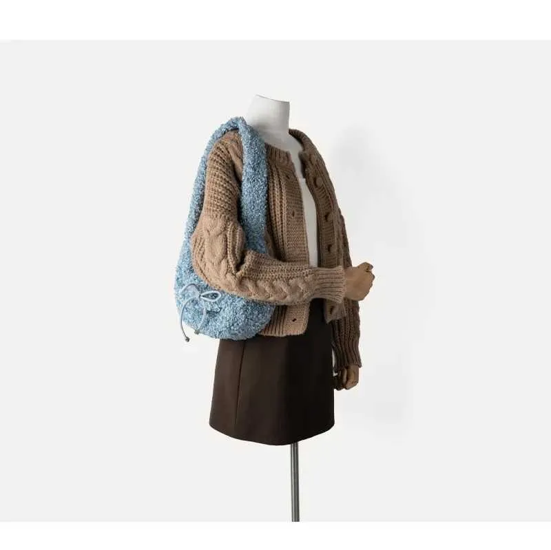 Modische Plüsch-umhängetasche Große Lammfell-handtasche Damen_voghion.com