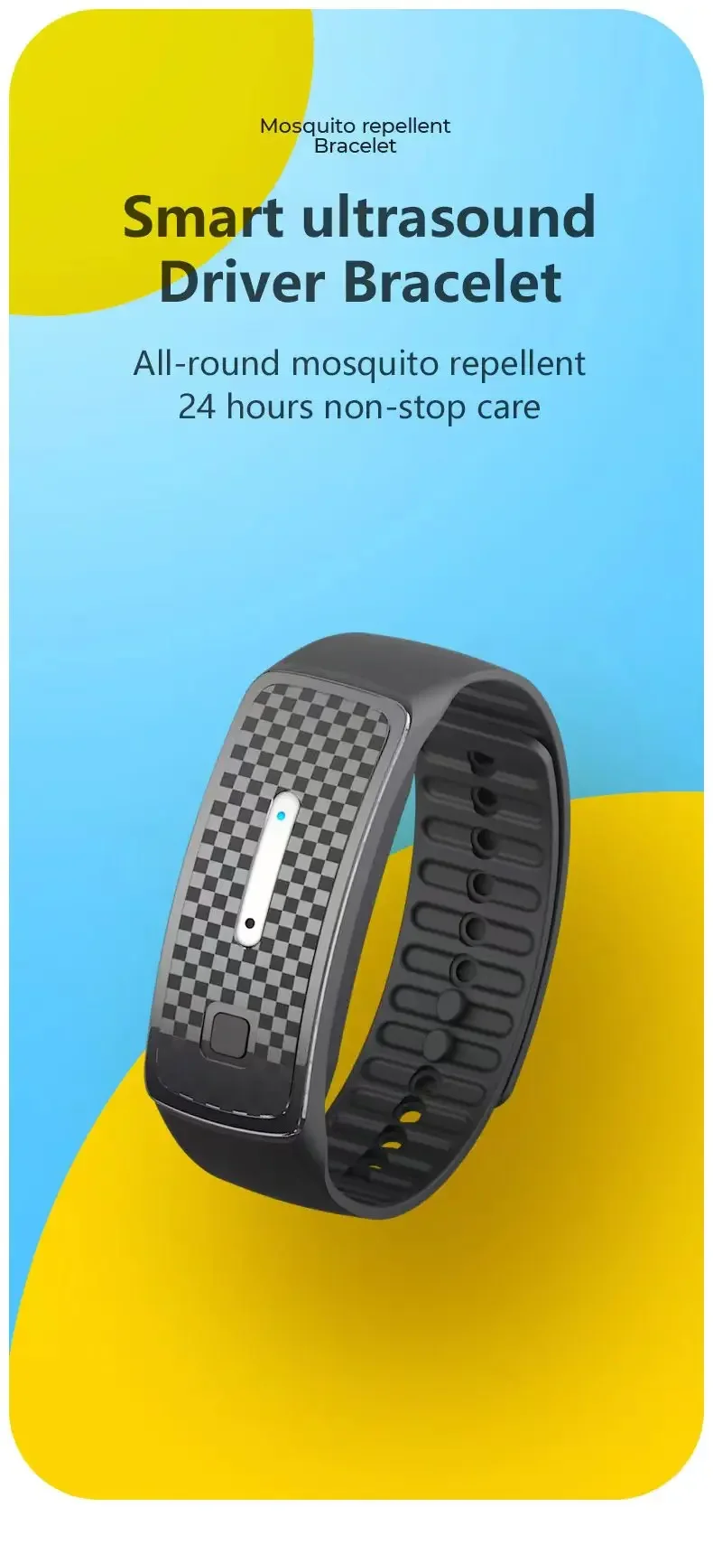 Pulseira repelente de mosquitos ultrassónica smart wristband_voghion.com
