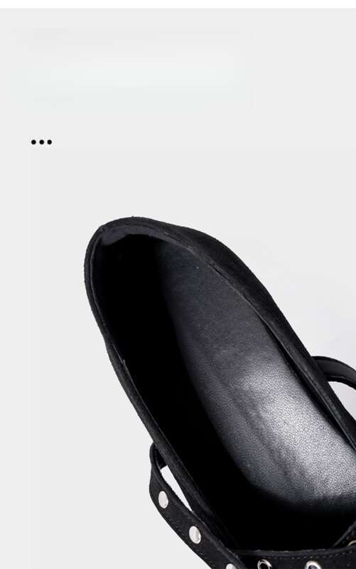 Französische Schuhe 2025 Frühling Neue Nieten Gürtelschnalle Ballerinas_voghion.com