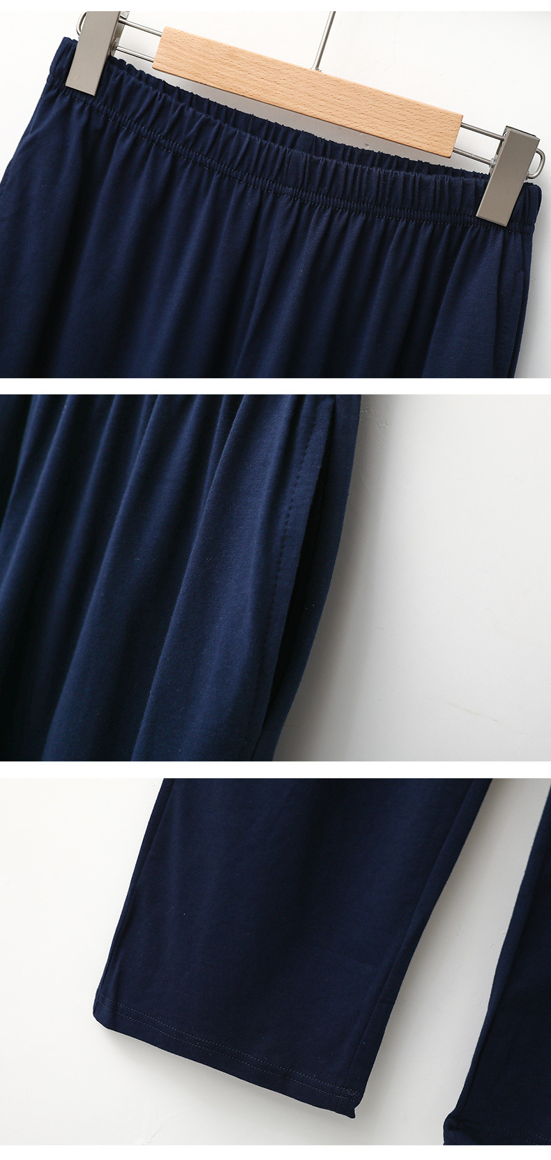 Herrenbekleidung Gestreifter Herren-Pyjama in großer Größe mit langen Ärmeln und Hose, neue Haushaltskleidung für den Frühling und Herbst, kann draußen getragen werden, Pyjama-Anzug_voghion.com