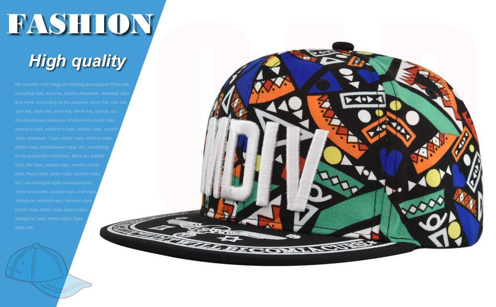 MDIV - Bedruckter Baseballhut mit flacher Krempe für Kinder, personalisierbar, Hip-Hop-Truck-Fahrer, Street-Dance-Netzhut, Größe L_voghion.com