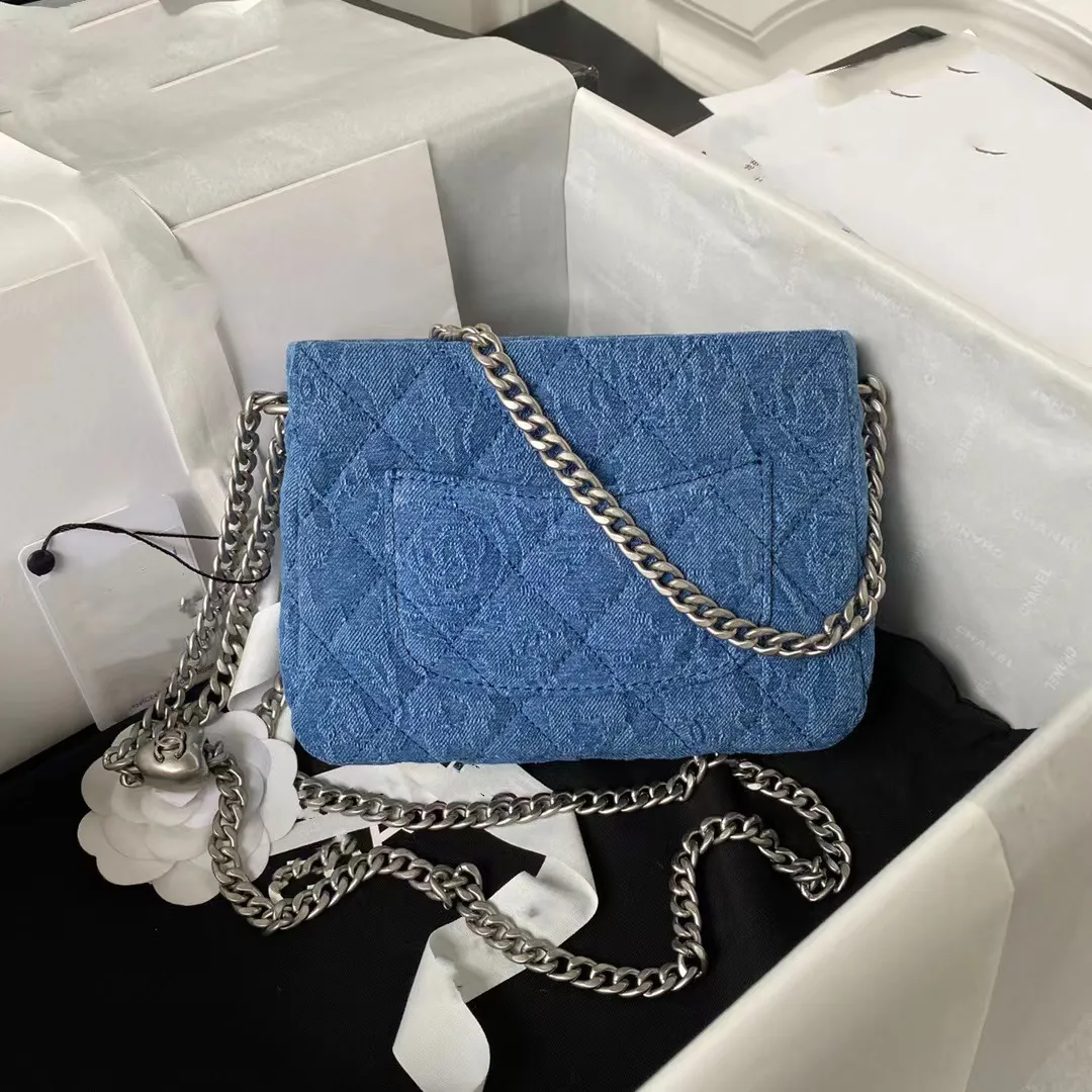 Borsa a tracolla da donna in pelle con catena classica da 10A, con fiori, stile stilista, borsa per la spesa_voghion.com