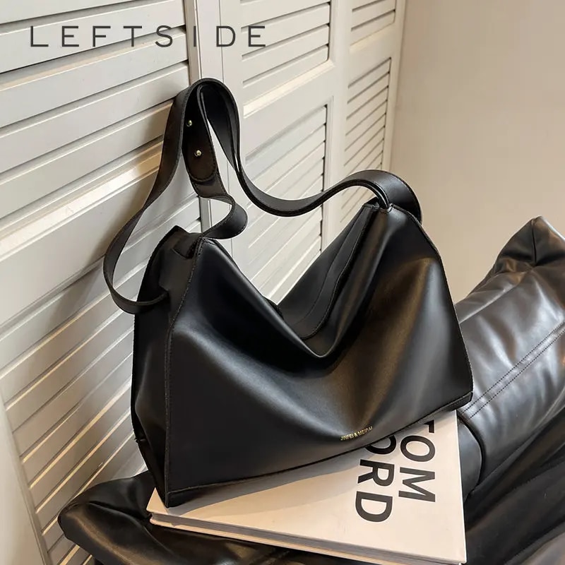 LEFTSIDE – sac à bandoulière en cuir pour femmes, grande capacité, tendance, sacs à main simples de styliste, 2023_voghion.com