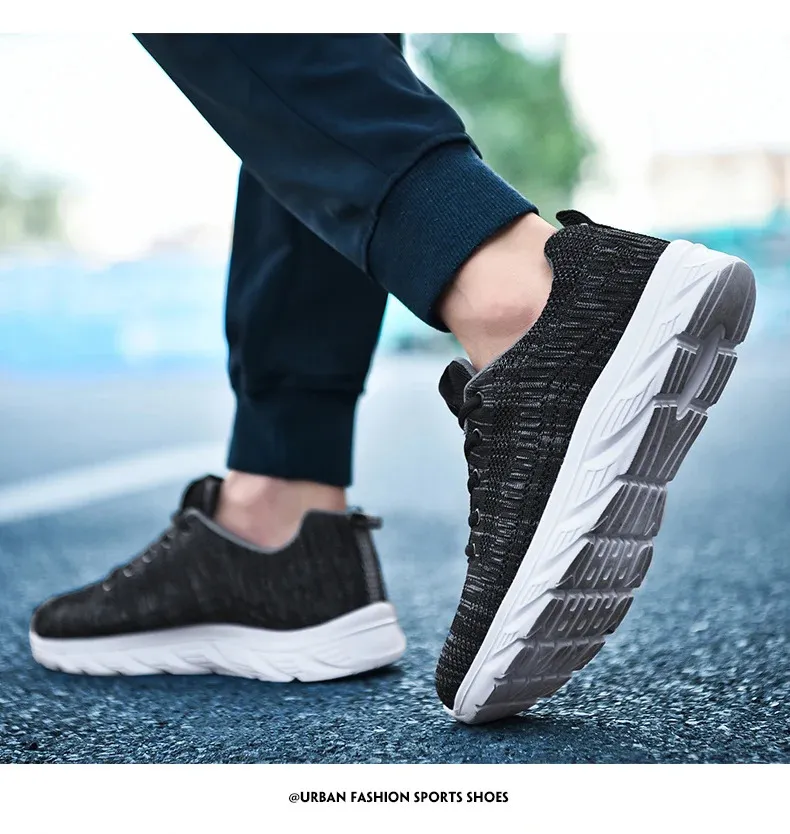 Zapatillas de deporte de punto con cordones para hombre y mujer, informales, atléticas, para correr, caminar, gimnasio, deportes al aire libre, transpirables_voghion.com