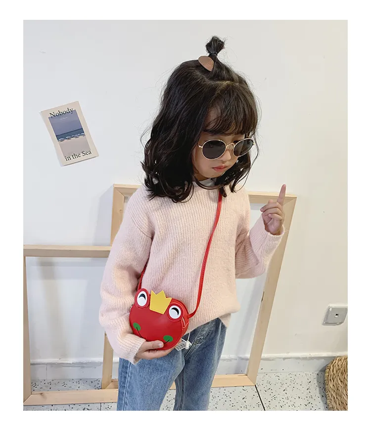 Fashion Kids Handbags Newest Korean Girls Mini Princess Purses Cute Frog Shoulder Messenger Bag Children Coins Bags_voghion.com
