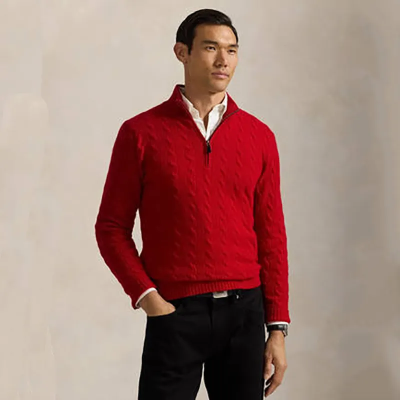 Pull homme design Pony, brodé, imprimé, zippé, coton, coupe ajustée, livraison rapide, T250717_voghion.com