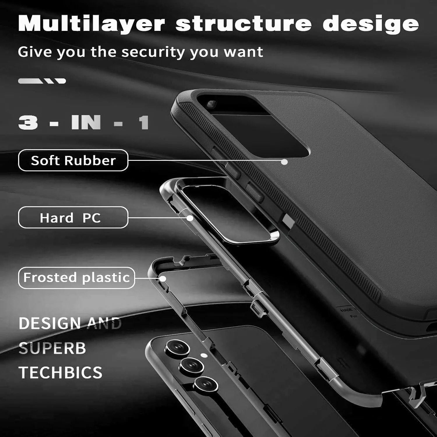 For Samsung Galaxy A16 A15 5G A14 A54 A03s Case Shockproof Cover + Screen Glass_voghion.com