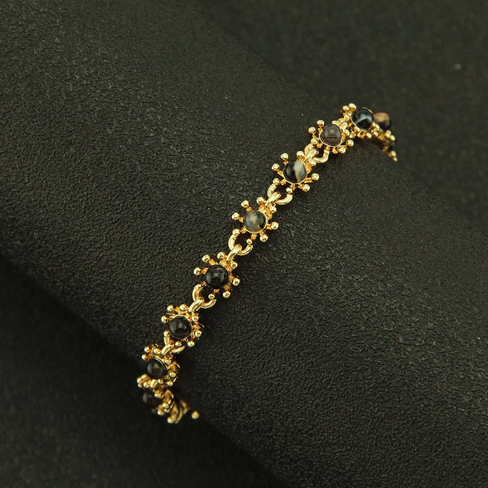 Rhinestone Heart Charm Bracelet With Gold And Silver Chain Style_voghion.com