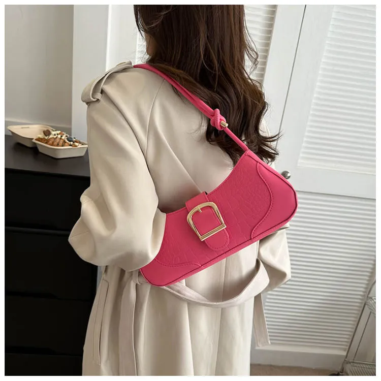 Borsa da donna versatile con coulisse sottobraccio, moda francese, borsa a mano con texture di alta qualità, tracolla retrò, modello 2024_voghion.com
