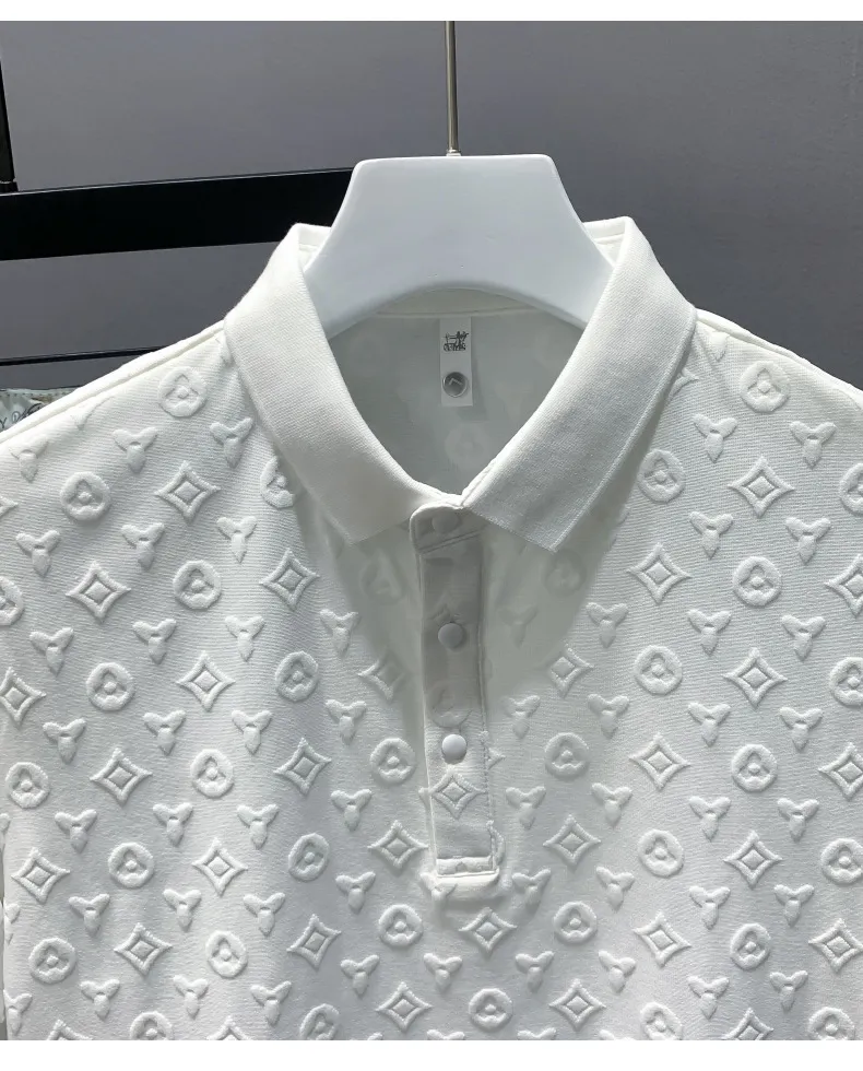 Tasarımcı polo erkek gömlekleri işlemeli kadın moda üst yüksek kaliteli iş giyim yaka detayları kısa kollu polo_voghion.com