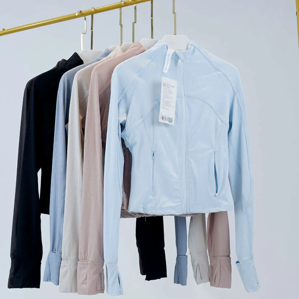 Yoga Cropped Define Coat Long Sleeve Shirt Rib Short Womens Tight Thin Jacket Breathable Cardigan Sportswear Summer_voghion.com