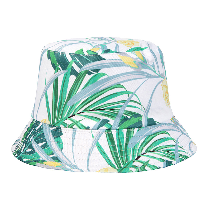Nieuw met blad, bloemenprint, schaduw, visser voor mannen en vrouwen buitenrecreatie, zonwering bassinhoed trend Emmerhoed_voghion.com