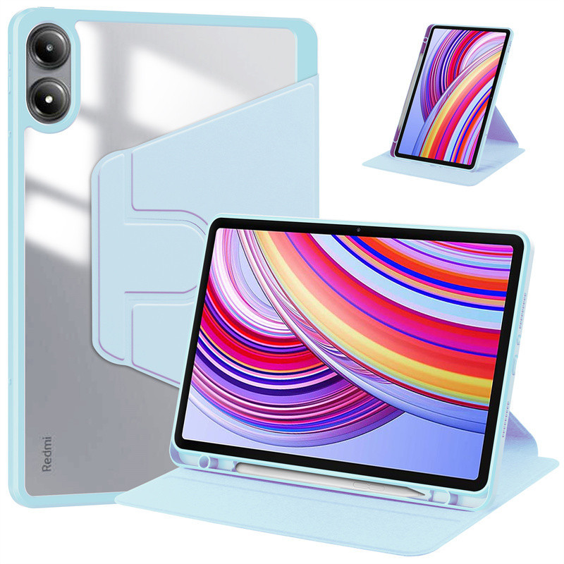 For Xiaomi Redmi Pad Pro 5G 12.1" 2024 Case With Pen Holder 360 Rotating Acrylic Clear Hard Tablet For Redmi Pad Pro 12.1 Poco Pad 12.1 Inch Case_voghion.com