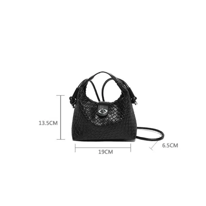 Elegante Geflochtene Pu-leder-eimerhandtasche Als Umhängetasche_voghion.com