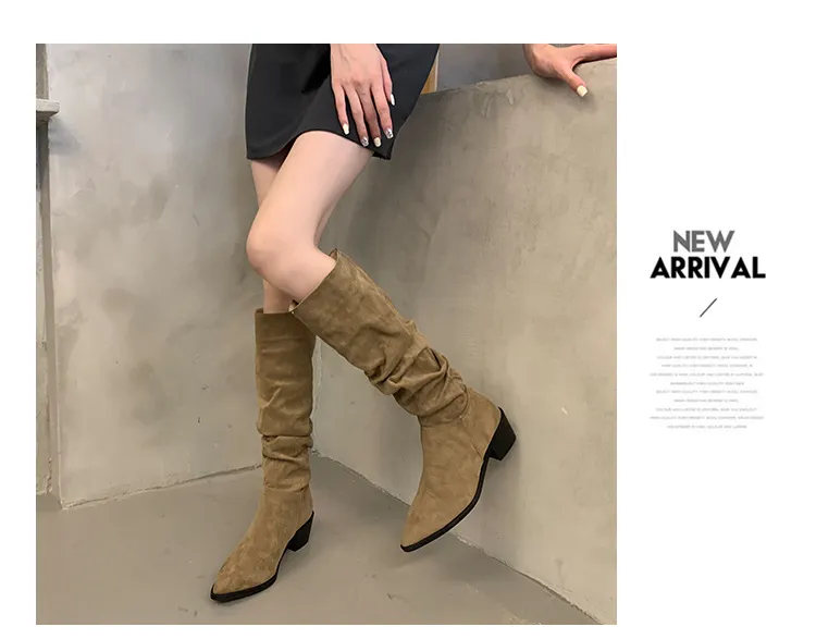 Bottes de cowboy occidentales pointues à talons épais pour enfants, nouvelle collection printemps et automne 2024, sans courrier_voghion.com