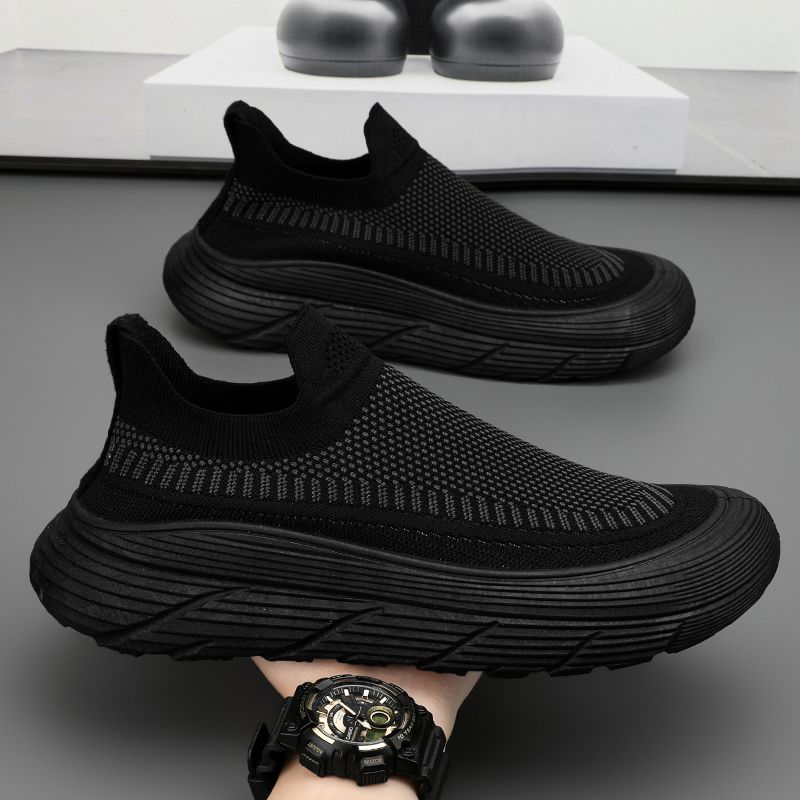Men's new summer breathable flying woven men's thick soles all casual sports outdoor fashion running shoes_voghion.com