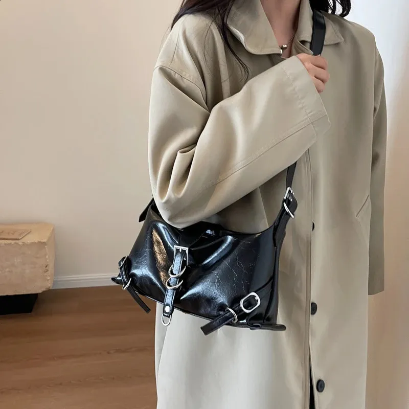 Borsa a tracolla in pelle da donna stile coreano y2k trendy_voghion.com