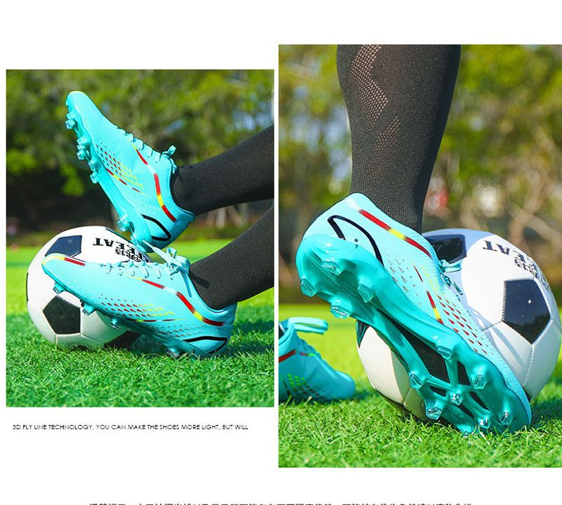 Fußballschuhe Herren und Damen mit langen gebrochn Spikes, professionelle Trainings-Sneakers, Sportschuhe für_voghion.com