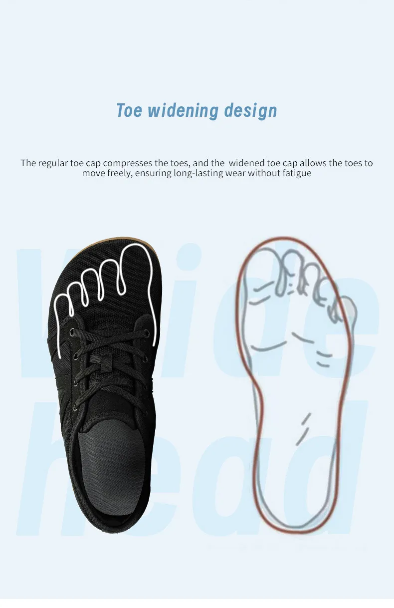 Wide Summer Running New Headed Sports Soft Sole Barefoot Men's and Women's Casual Breathable Mesh Shoes Lhshoe_voghion.com