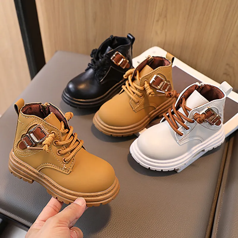 Toddler Kids Autumn Winter New Child Shoes Girls Baby Brown Kidsnest Boys Casual Soft soled Short Boots Size_voghion.com
