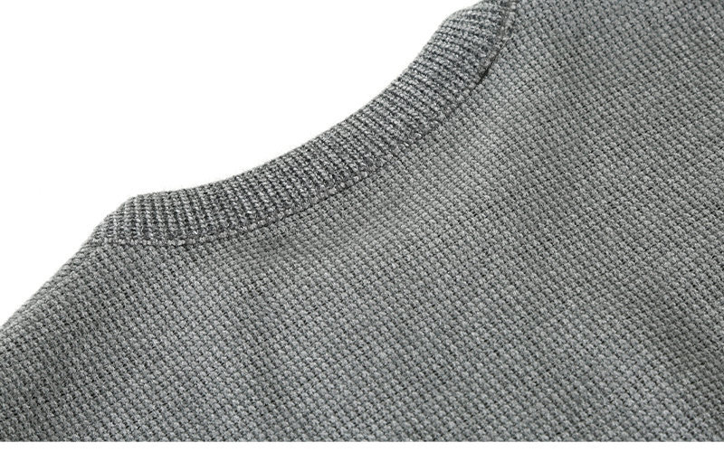 2023 New Youth Autumn Winter Men's Round Neck Solid Color Bottoming Warm and Coldproof Casual Knitted Sweater for Men_voghion.com