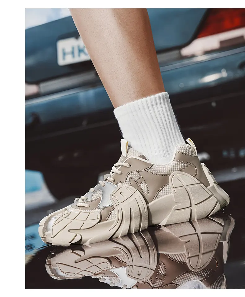 Chaussures Mecha pour hommes, semelles compensées, polyvalentes, décontractées, sport, pour hommes_voghion.com