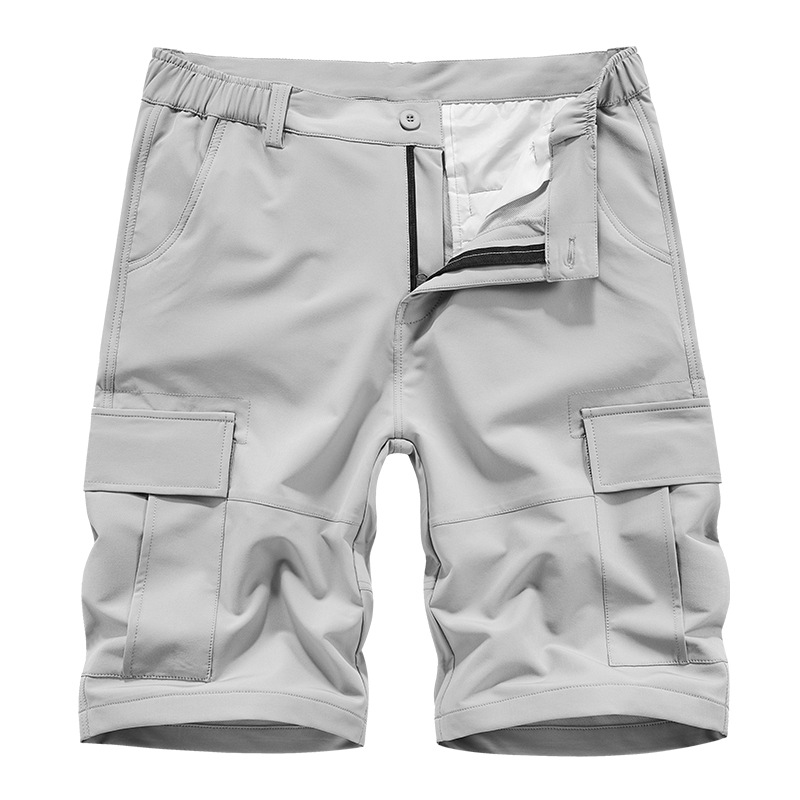 Men's Shorts Elastic Workwear Summer Casual Multi-pocket Capris_voghion.com