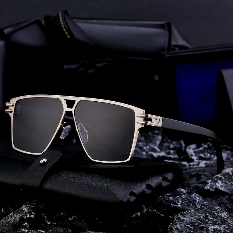 Stylish Square-framed Vintage High-grade Sunglasses For Men_voghion.com