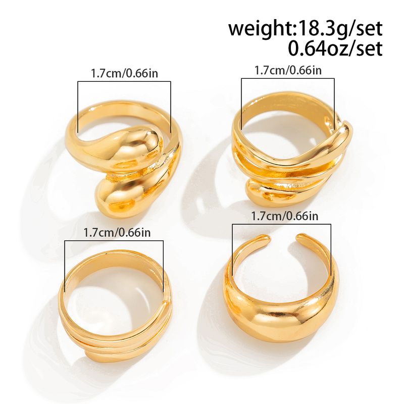 exaggerated Three Dimensional Striped Open Wide Versatile Cold Style Alloy Spring Bracelet Jewelry_voghion.com