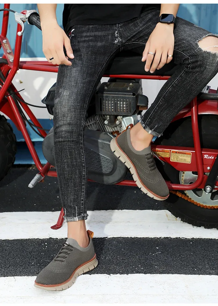 Mocassini oxford in mesh da uomo - scarpe in pelle eleganti_voghion.com