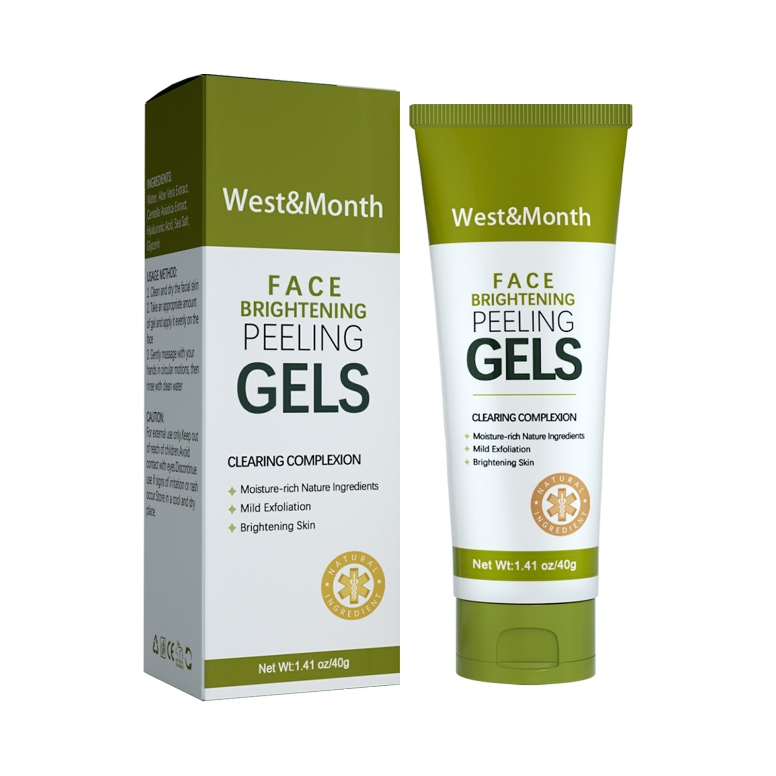 Gelul iluminator și exfoliant West&Month curăță în profunzime pielea cutanată, regenerează porii, hidratează și tonifică pielea._voghion.com