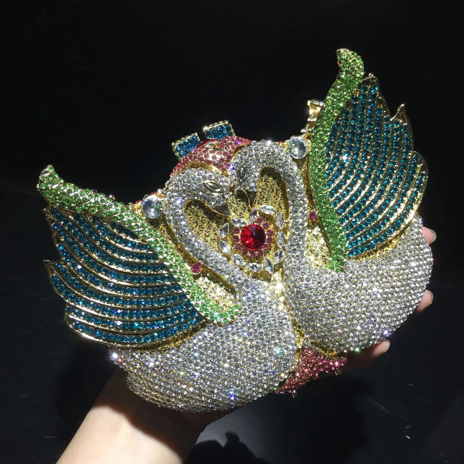 XIYUAN RosaPretoAzulDourado Cristal Noite Clutches Bolsa Oca Mulheres Metal Clutch Bolsa Casamento Festa Baile Jantar_voghion.com