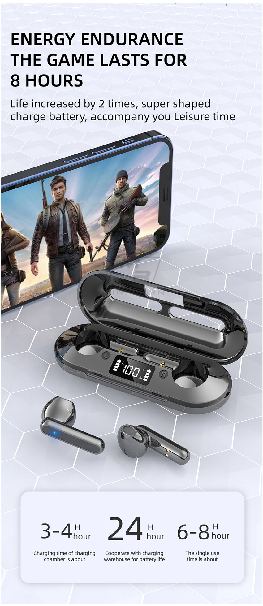 2024 Auricolari wireless Mini Bluetooth 5.0 Auricolari stereo Auricolari sportivi Controllo touch Chiamata binaurale Auricolare piccolo invisibile con microfono_voghion.com