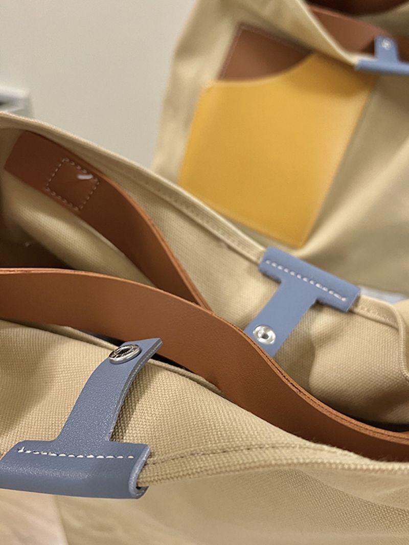 Eine Schulter Umhängetasche künstlerische große Kapazität contrstierende Canvas Tasche Nische ins koreanische Version_voghion.com