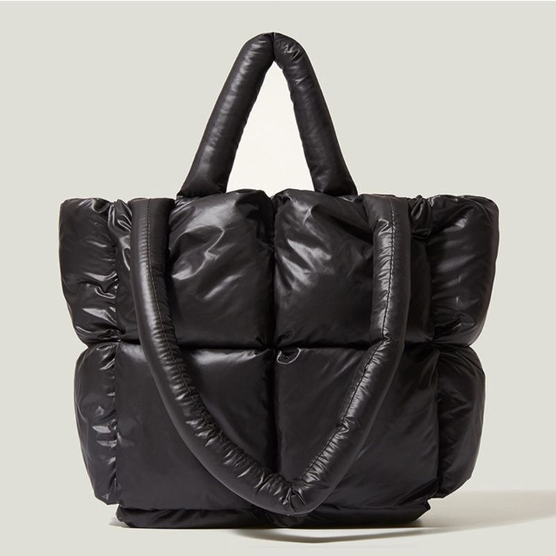 Designer Puffy Umhängetasche Damen Gesteppte Space Daunenfeder Gepolsterte Baumwollhandtasche Winter Große Kapazität_voghion.com