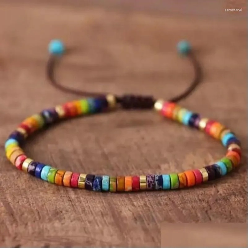 Bracciale in pietra naturale con 7 chakra per donna e uomo_voghion.com