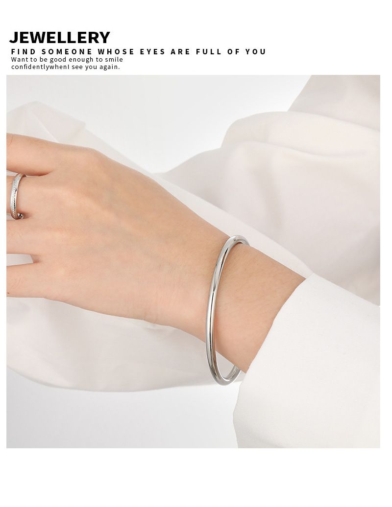 Antico patrimonio Niche Semplice 4mm Solido Liscio Semplice Anello Moda Femminile Personalità Temperamento Braccialetto di Alta Gamma_voghion.com