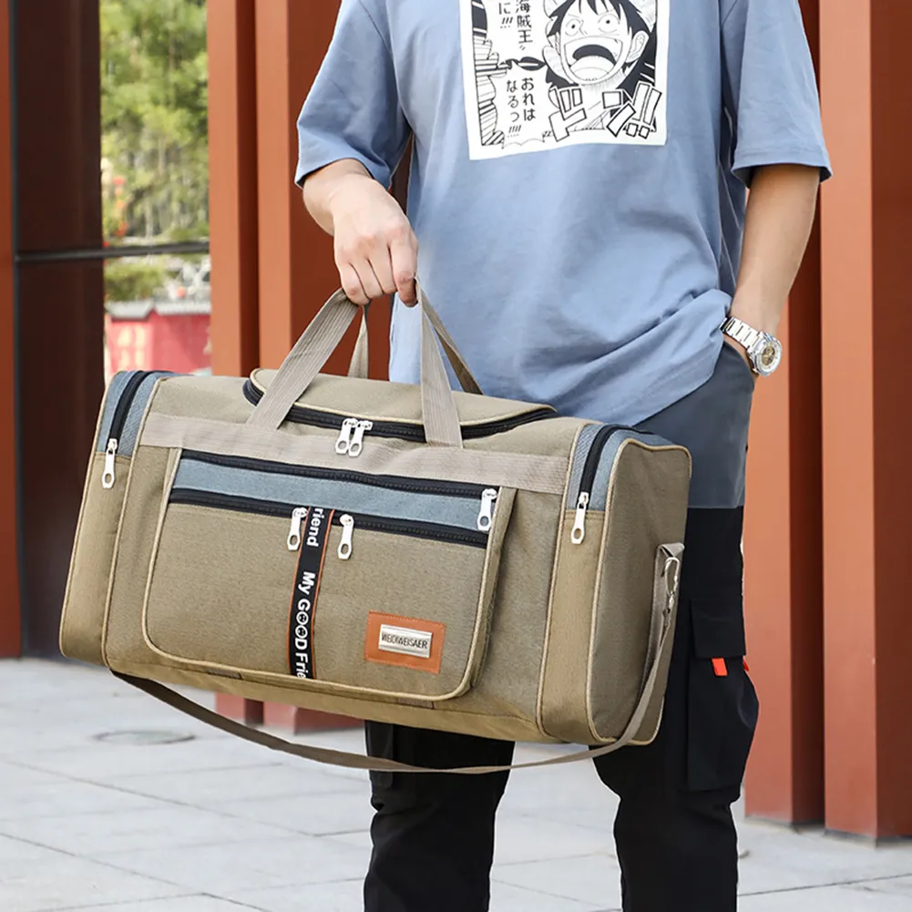 Borsa da allenamento Oxford Fiess di grande capacità, multifunzionale, resistente all'usura, con tracolla regolabile e cerniera, per uomo e donna_voghion.com