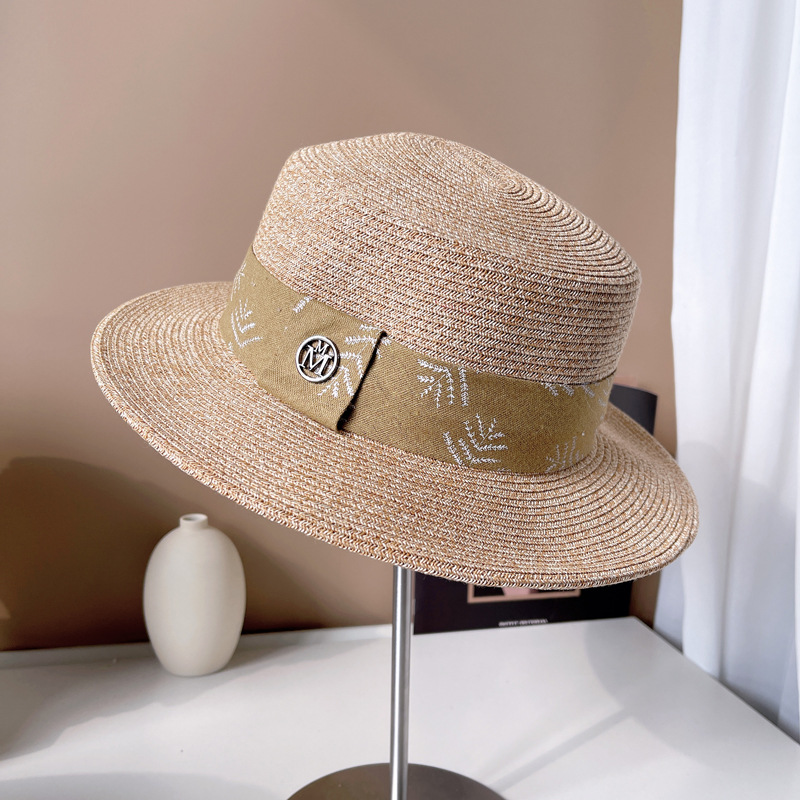Cappello giapponese alla moda minimalista con nastro di erba fortunata fresca giapponese, protezione solare estiva per bambini, cappello versatile alla moda_voghion.com