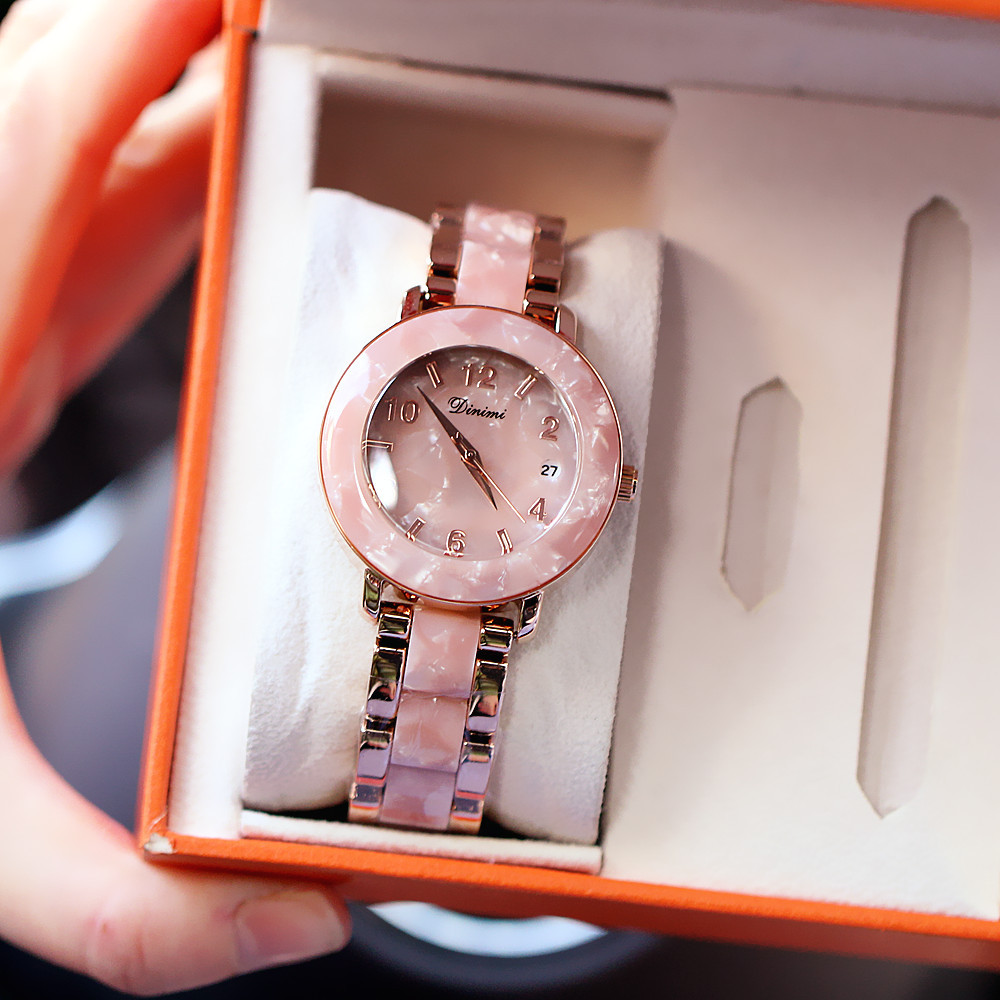 Modische neue Damen-Zeiger-Stil Nische digitale Version mit Kalender Quarz wasserdichte Uhr für Frauen_voghion.com