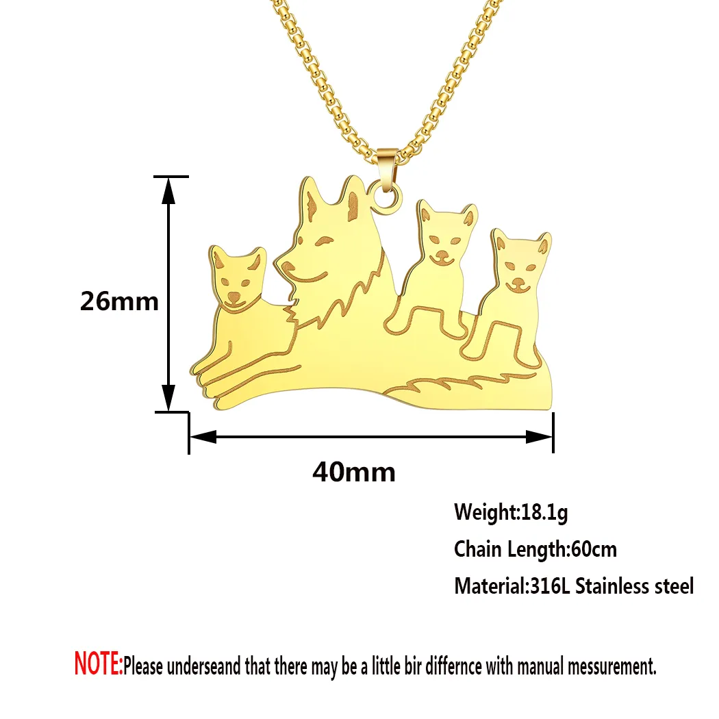 Wolf And Pups Pendant Necklace Animal Lover Gift For Everyone_voghion.com