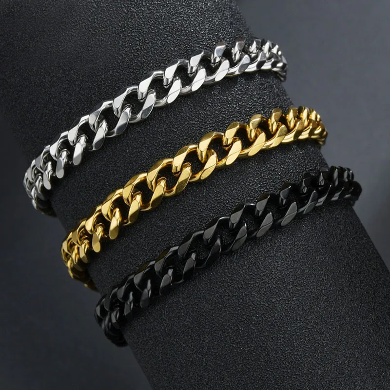 Edelstahl Cuban Link Armband Für Herren Im Punk Stil_voghion.com