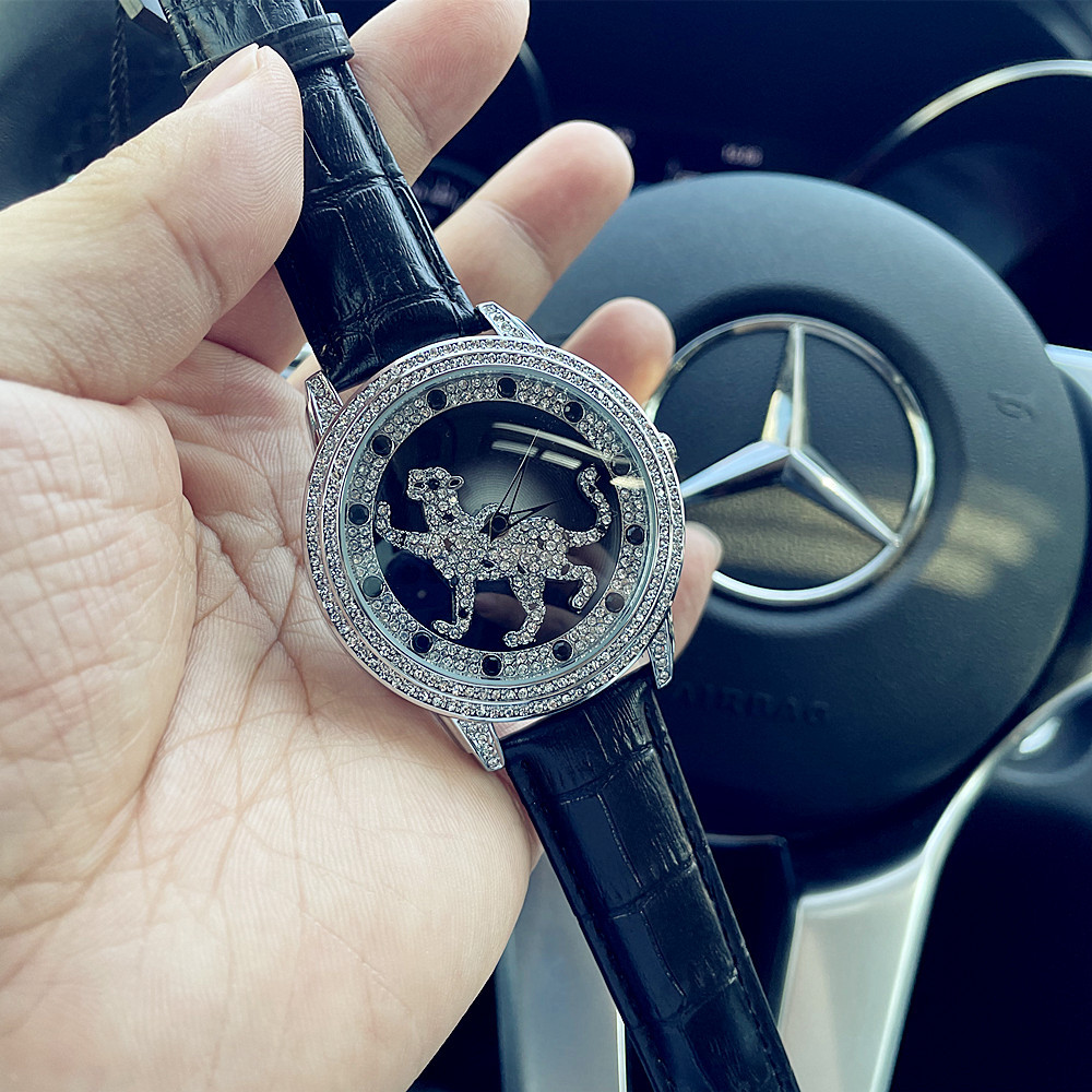 Orologio da donna alla moda, quadrante grande universale, costantemente in funzione, cinturino in vera pelle impermeabile, orologio al quarzo da uomo_voghion.com