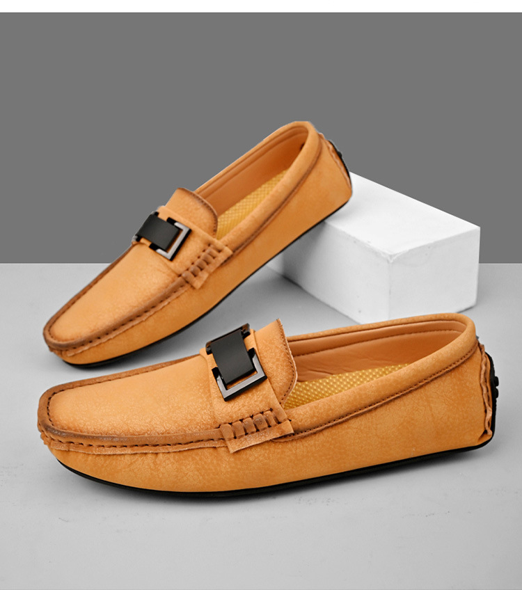 Pánské boty z pravé kůže, luxusní společenské boty, pánské nízké mokasíny, ležérní turistické boty_voghion.com