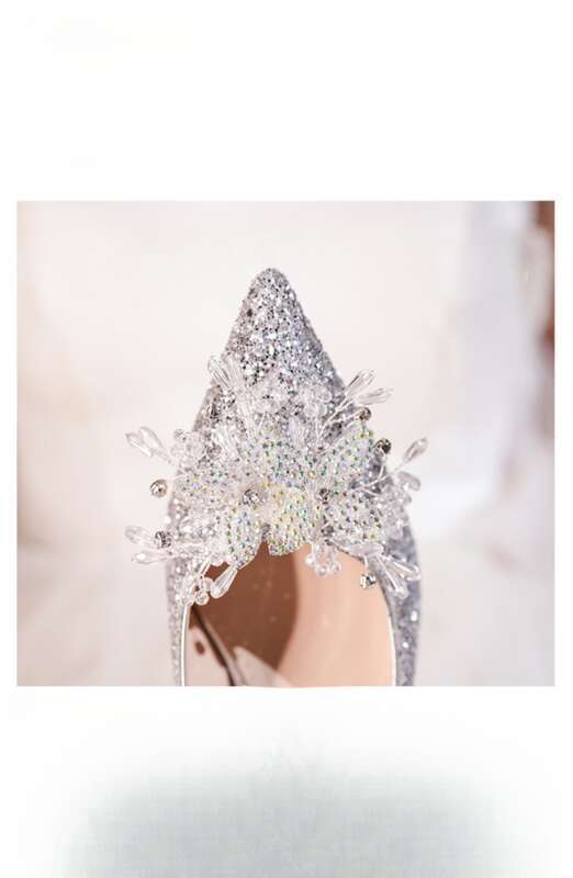 Casual Wedding High Shallow Mouth, Fine Heels, Sequins, Glitter Rhinestones, Women's Shoes_voghion.com