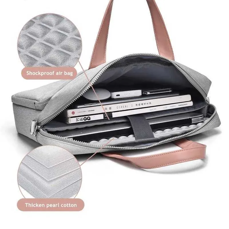 Geantă de laptop rezistentă la șocuri 14/15/16 inch geantă de mână servietă bărbat/doamnă husă de umăr pentru carte notebook tabletă PC Ba241107_voghion.com