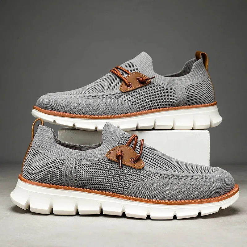 Baskets plates et légères en maille respirante pour homme, chaussures de marche et de conduite, collection printemps-automne 250228_voghion.com