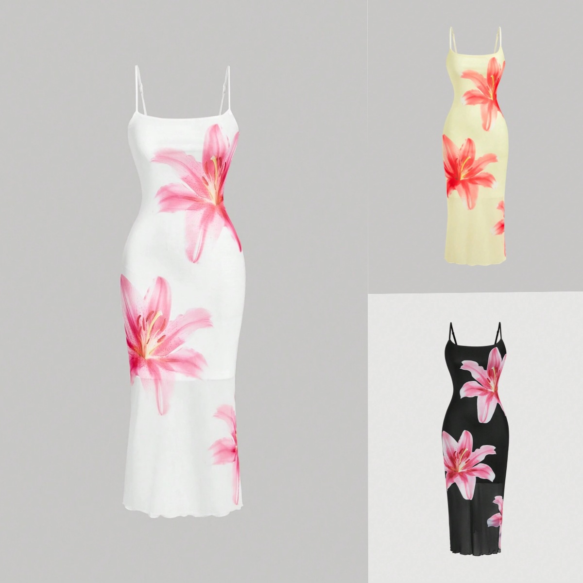 Women's Floral Print Sleeveless Suspender Dress - Elegant Long Maxi Skirt With Adjustable Straps​​