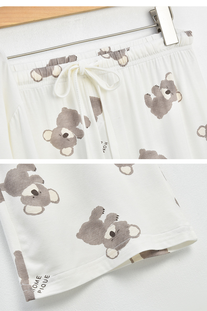 Abbigliamento da donna Modal Primavera e Autunno Nuovo Pigiama Donna Cartone Animato Carino Koala Pantaloni Manica Lunga Comodo Morbido Set di Vestiti per la Casa_voghion.com